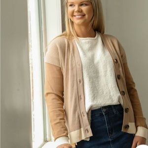 Ada Fay NWT ELLE CARDIGAN - BEIGE/TAUPE